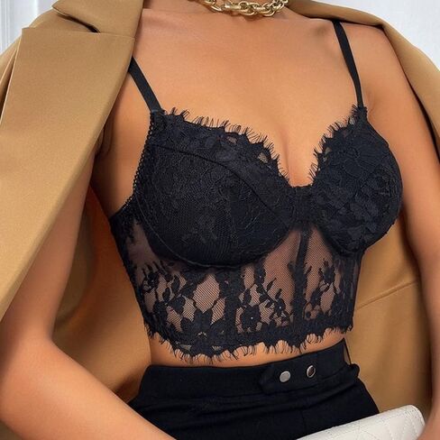 المرأة الدانتيل المخصر الأعلى كامي المحاصيل الأعلى السباغيتي حزام تانك القمم Bralette بوستير الأعلى in Kuwait