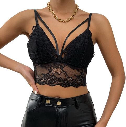 المرأة الدانتيل المخصر الأعلى كامي المحاصيل الأعلى السباغيتي حزام تانك القمم Bralette بوستير الأعلى in Kuwait