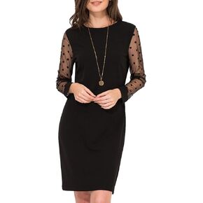 فستان Aphratti للسيدات برقبة دائرية أنيق لحفلات الكوكتيل وأكمام طويلة in Kuwait