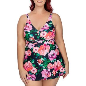 PERONA Women's Plus Size Swimsuits Shaping Body One Piece Swim Dresses Print Swimwear in Kuwait