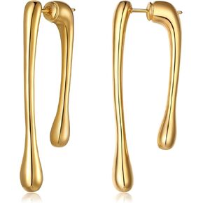 FANZE Earrings for Women, Gold Tassel Earrings, Front Back Earrings, Earrings Jacket, Hypoallergenic Earrings, Jewelry for Women Girls Gift