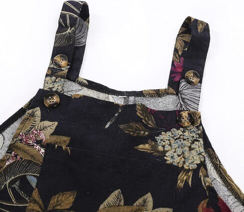 Nyapruwe Boho Summer Jumpsuits for Women Square Neck Sleeveless Leaf Floral Print Suspenders Overalls with Side Pocked in Kuwait