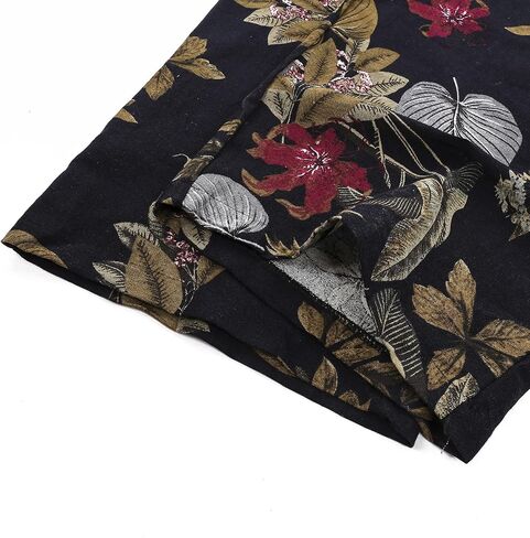 Nyapruwe Boho Summer Jumpsuits for Women Square Neck Sleeveless Leaf Floral Print Suspenders Overalls with Side Pocked in Kuwait