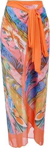 ABOCIW Womens One Piece Swimsuit with Swimsuit Coverup Wrap Skirt Floral Print V Neck Tummy Conrol Bathing Suit Monokini in Kuwait