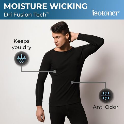 isotoner Mens Base Layer Set - Top & Bottom - Compression Shirts for Men, Compression Pants Men, Rash Guard for Men, Leggings in Saudi Arabia