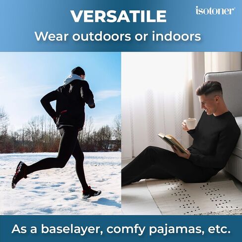 isotoner Mens Base Layer Set - Top & Bottom - Compression Shirts for Men, Compression Pants Men, Rash Guard for Men, Leggings in Saudi Arabia