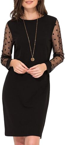 فستان Aphratti للسيدات برقبة دائرية أنيق لحفلات الكوكتيل وأكمام طويلة in Kuwait