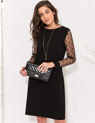 فستان Aphratti للسيدات برقبة دائرية أنيق لحفلات الكوكتيل وأكمام طويلة in Kuwait