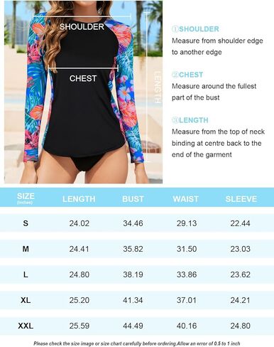 Zamowoty المرأة طفح الحرس مطبوعة كم طويل المايوه ثوب السباحة سريعة الجافة قميص السباحة الأشعة فوق البنفسجية حماية الشمس القمصان in Kuwait