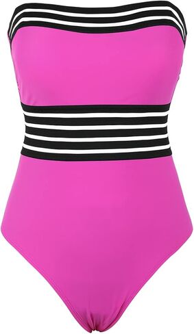 Hilor Women's Strapless One Piece Swimsuits Tummy Control Swimwear Halter Slimming Bathing Suits Monokini in Saudi Arabia