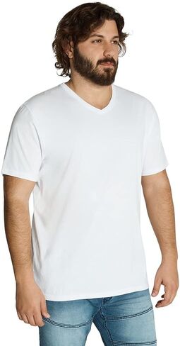 Johnny Bigg Men Essential 100% Cotton Short Sleeve V Neck Regular Fit Tee Black - Casual Top Fashion in Saudi Arabia