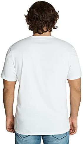 Johnny Bigg Men Essential 100% Cotton Short Sleeve V Neck Regular Fit Tee Black - Casual Top Fashion in Saudi Arabia