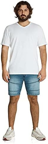 Johnny Bigg Men Essential 100% Cotton Short Sleeve V Neck Regular Fit Tee Black - Casual Top Fashion in Saudi Arabia