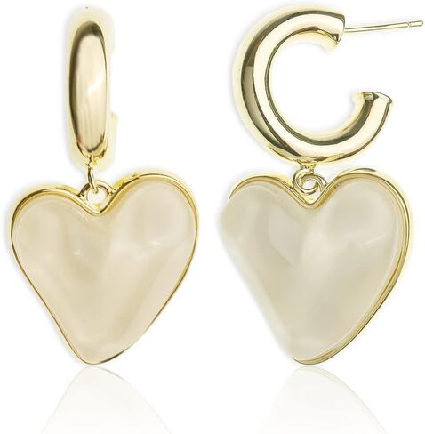 Sonateomber Love Heart Hoop Drop Dangle Earrings for Women Girls - Valentine's Day Statement Vintage Hearts Dangling Prom Fashion Jewelry Gift in Kuwait