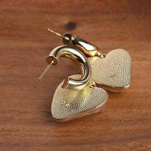 Sonateomber Love Heart Hoop Drop Dangle Earrings for Women Girls - Valentine's Day Statement Vintage Hearts Dangling Prom Fashion Jewelry Gift in Kuwait