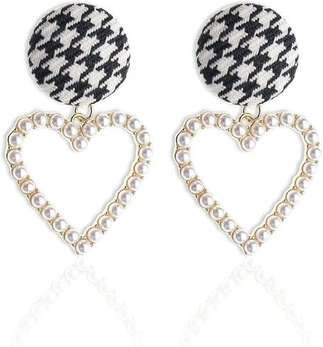 Sonateomber Love Heart Hoop Drop Dangle Earrings for Women Girls - Valentine's Day Statement Vintage Hearts Dangling Prom Fashion Jewelry Gift in Kuwait