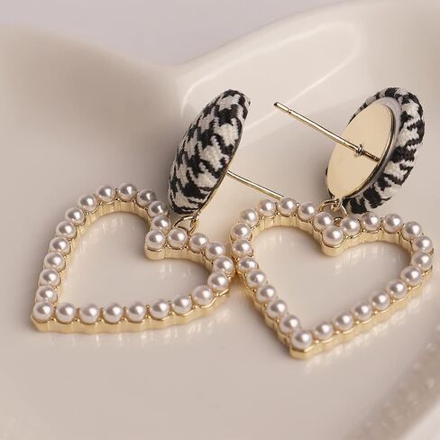 Sonateomber Love Heart Hoop Drop Dangle Earrings for Women Girls - Valentine's Day Statement Vintage Hearts Dangling Prom Fashion Jewelry Gift in Kuwait