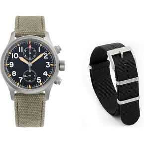 TACTICAL FROG Militado Military Mens Watches Chronograph 39mm Pilot VK61 Quartz Movement with 316L Stainless Steel Buckle watchband in Saudi Arabia