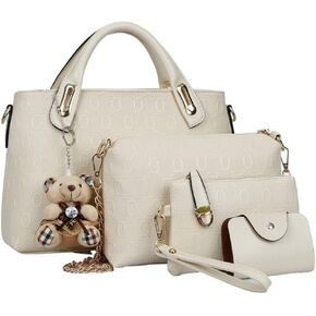 4pcs Set Handbags for Women Shoulder Bag Purse Card Holder Shopper Tote Satchels