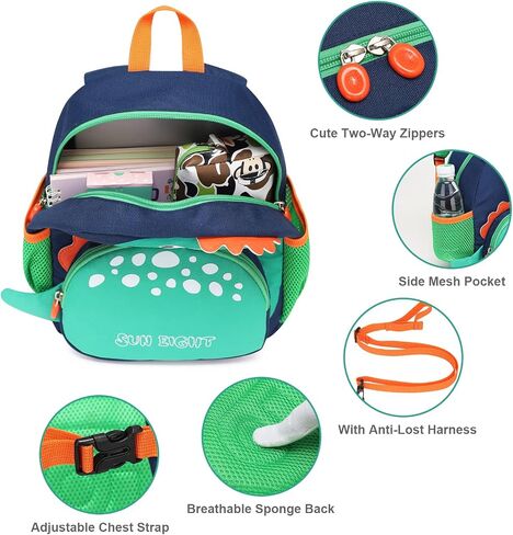 Preschool Backpack with Anti-Lost Harness Toddler Backpack School Bag 3D Cartoon Lunch Backpack for Toddler Girls 1-4 Years(Butterfly) in Kuwait