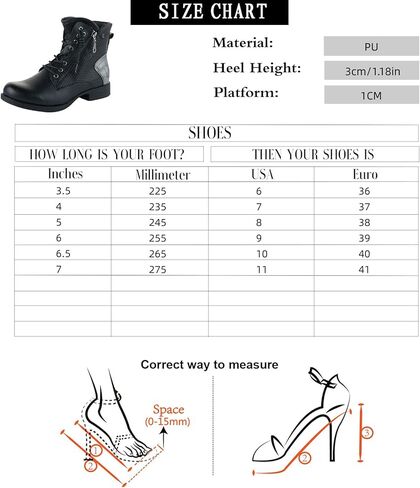 LALA IKAI Women Motorcycle Boots Ankle Combat Boots with Studded Low Block Heels Biker Shoes in Kuwait