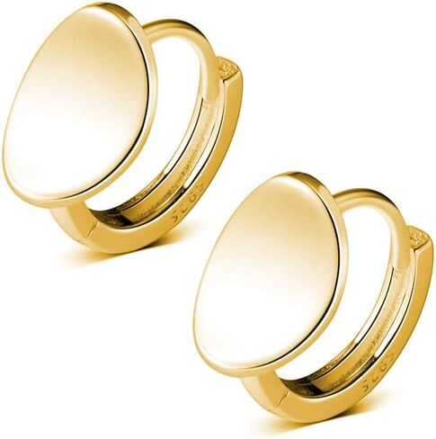 SLUYNZ Sterling Silver Disc Hoop Earrings for Women Teen Girls Minimalist Small Hoop Earrings Huggie in Kuwait