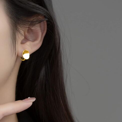 SLUYNZ Sterling Silver Disc Hoop Earrings for Women Teen Girls Minimalist Small Hoop Earrings Huggie in Kuwait