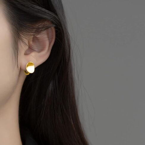 SLUYNZ Sterling Silver Disc Hoop Earrings for Women Teen Girls Minimalist Small Hoop Earrings Huggie in Kuwait