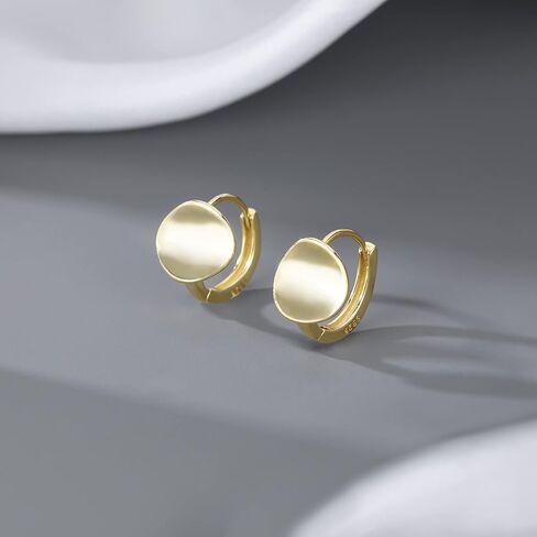 SLUYNZ Sterling Silver Disc Hoop Earrings for Women Teen Girls Minimalist Small Hoop Earrings Huggie in Kuwait