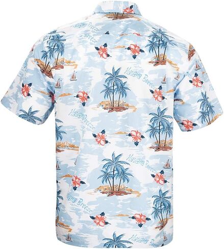هافانا بريز رجالية مريحة 100% قطن قميص هاواي صيفي قصير الأكمام مطبوعة قمصان صيفية للشاطئ in Kuwait