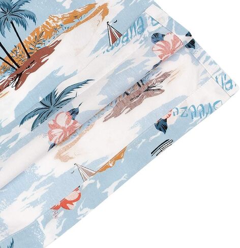 هافانا بريز رجالية مريحة 100% قطن قميص هاواي صيفي قصير الأكمام مطبوعة قمصان صيفية للشاطئ in Kuwait