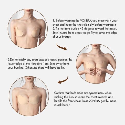 حمالة صدر لاصقة من VCNBRA بدون حمالات، حمالة صدر غير مرئية قابلة لإعادة الاستخدام لفستان بدون ظهر in Kuwait