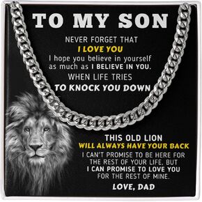 ShinyLove To My Son Gifts From Mom, Mother And Son Necklace, Son Gifts From Dad, Son Jewelry, Birthday Gift For Son Graduation Christmas Cuban Link Chain Necklace in Saudi Arabia