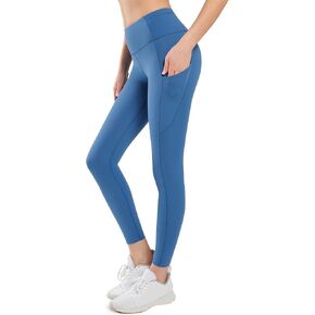 Yvette Leggings with Pockets for Women Tummy Control High Waist Non See-Through Workout Running Tights Buttery Soft in Kuwait