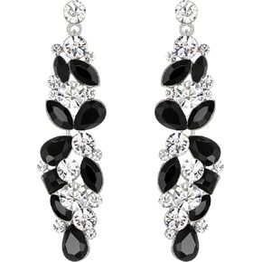 EVER FAITH Bridal Tear Drop Flower Cluster Dangle Earrings Crystal Rhinestone in Saudi Arabia