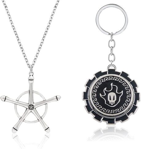 SONGCHANGJEWELRY قلادة Ishida Uryuu Quincy Pentagram - سلسلة مفاتيح Ichigo Black Shinigami المشتعلة - مراهقين عيد الميلاد in Saudi Arabia