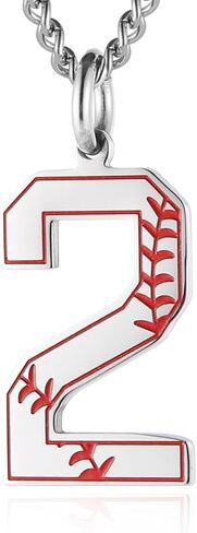 HZMAN Baseball Initial Pendant Necklace Inspiration Baseball Jersey Number 0-9 Charms Stainless Steel Necklace in Saudi Arabia