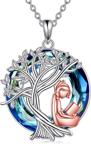 YFN Necklace Gifts for Girls Sterling Silver Tree of Life Crystal Jewelry Graduation Birthday Gifts for Women Girls in Kuwait