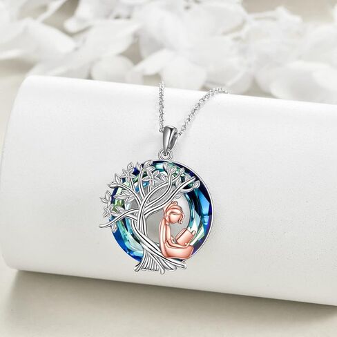 YFN Necklace Gifts for Girls Sterling Silver Tree of Life Crystal Jewelry Graduation Birthday Gifts for Women Girls in Kuwait