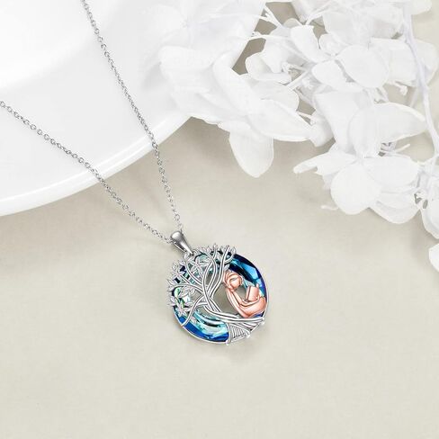 YFN Necklace Gifts for Girls Sterling Silver Tree of Life Crystal Jewelry Graduation Birthday Gifts for Women Girls in Kuwait