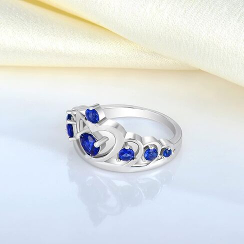 YL Crown Rings 925 Sterling Silver Heart Engagement Rings Queen Birthstones Anniversary Jewelry in Kuwait