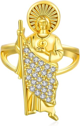 Luxe & Co. Jewelry Saint Jude Stone Ring Adjustable 14K Gold Filled San Judas Anillo Saint Jude Ring in Kuwait
