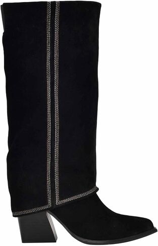 Nine West Women's RIMEPY Knee High Boot, Black 001, 8.5 in Saudi Arabia