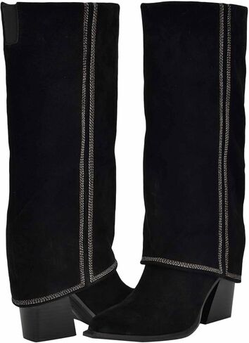 Nine West Women's RIMEPY Knee High Boot, Black 001, 8.5 in Saudi Arabia
