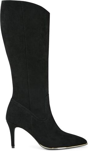 Arromic Women's Pointed Toe Knee High Boots 3.15" Stiletto Heel Sexy Boots Black Suede Knee High Boots for Women in Kuwait