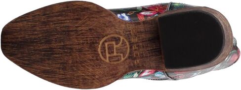 حذاء ROPER النسائي Ingrid Floral Metallic Slip Toe كاجوال بكعب منخفض للكاحل 1-2 بوصة - أسود، متعدد in Kuwait