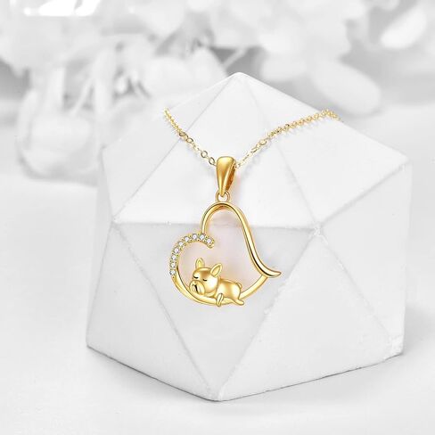 KECHO 14K الذهب قلادة البلدغ الفرنسية للنساء، قلادة القلب مجوهرات هدايا عيد ميلاد لابنة شقيقة الفتيات في سن المراهقة in Saudi Arabia