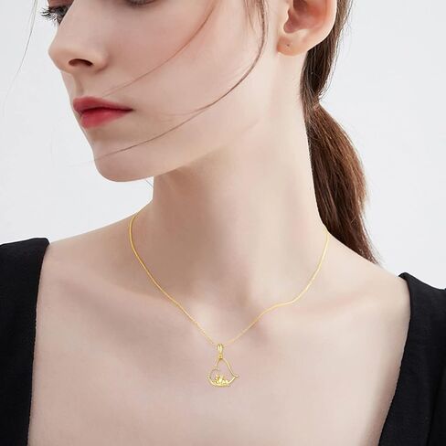KECHO 14K الذهب قلادة البلدغ الفرنسية للنساء، قلادة القلب مجوهرات هدايا عيد ميلاد لابنة شقيقة الفتيات في سن المراهقة in Saudi Arabia