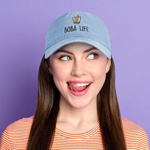 Boba Life Baseball Cap Embroidered Dad Hat Quality Headgear in Kuwait