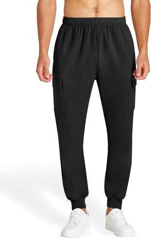 بنطال رياضي قطني رجالي من EZRUN مع 4 جيوب كاجوال مدبب سروال ركض للرجال للجري والتمرين والمسار in Kuwait